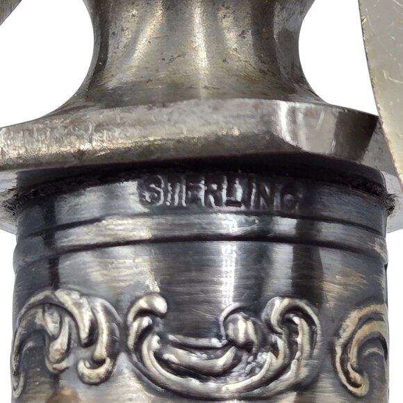 Landers Frary Clark 3 Piece Carving Set Sterling Stamped Band Vintage - Picture 4 of 13